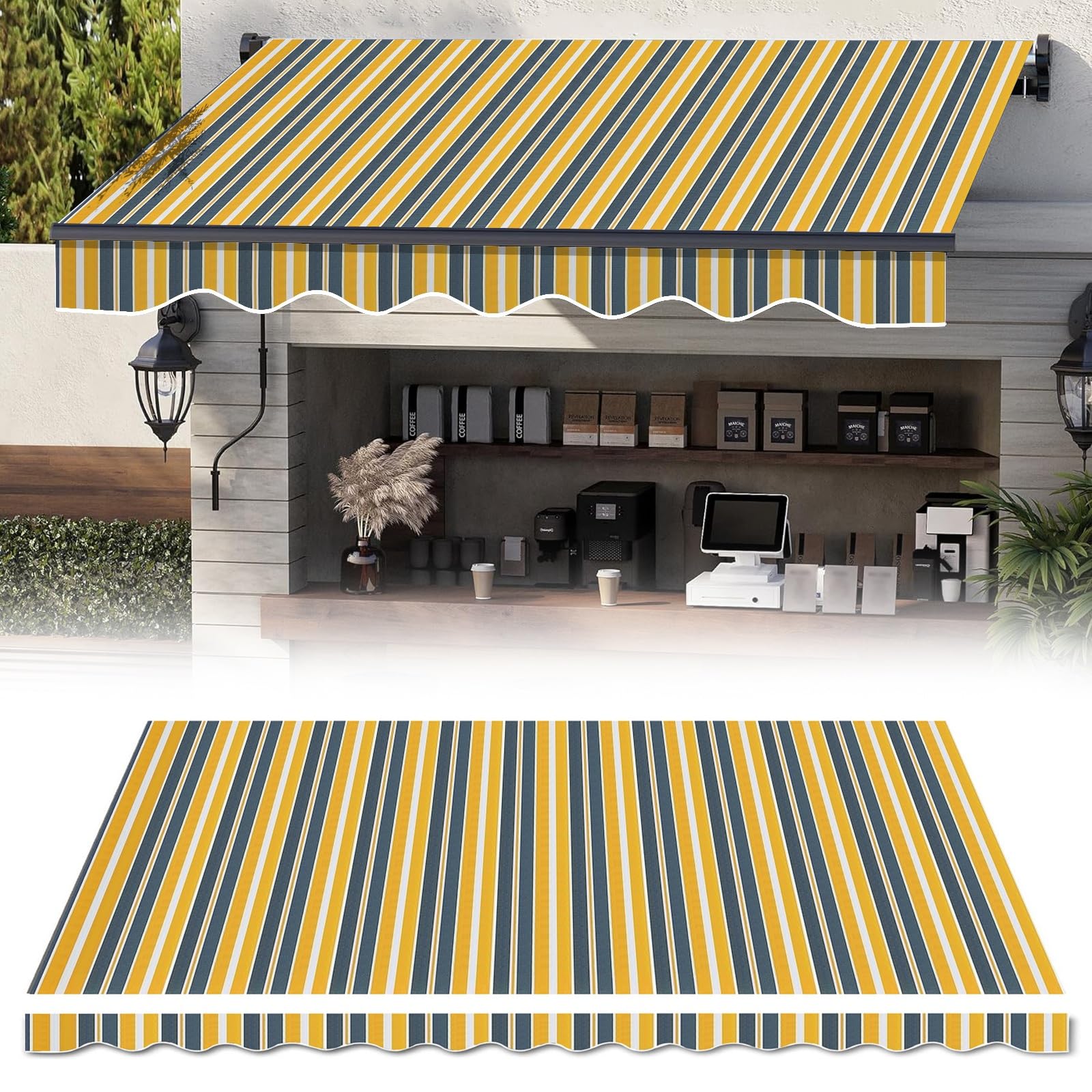 Toile de rechange pour store terrasse auvent porte-fenêtre bâche
