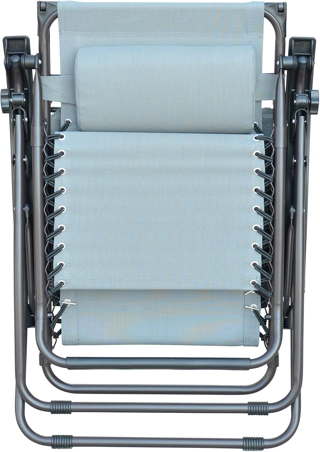 Jeco Bonnie Zero Gravity Chair with Sunshade Pillow and Drink Tray- Gray