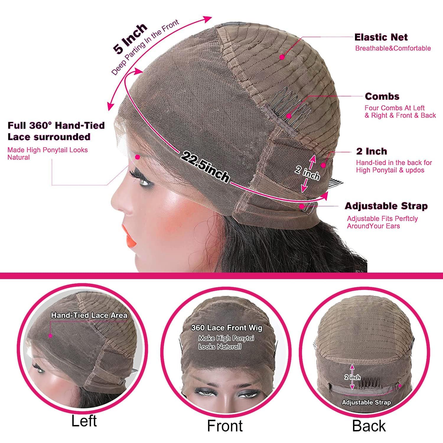 24 Inch 360 Full Lace Deep Curly Wave HD Transparent Lace Front Wigs Human Hair Brazilian Virgin Curly Wave Lace Frontal Wig Pre Plucked With Baby Hair - Image 2