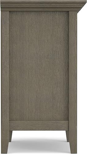 Miniatura 25 de SIMPLIHOME Amherst Mesita de noche tradicional de madera maciza de 24 pulgadas de ancho, color gris niebla, para sala de estar y dormitorio Gris