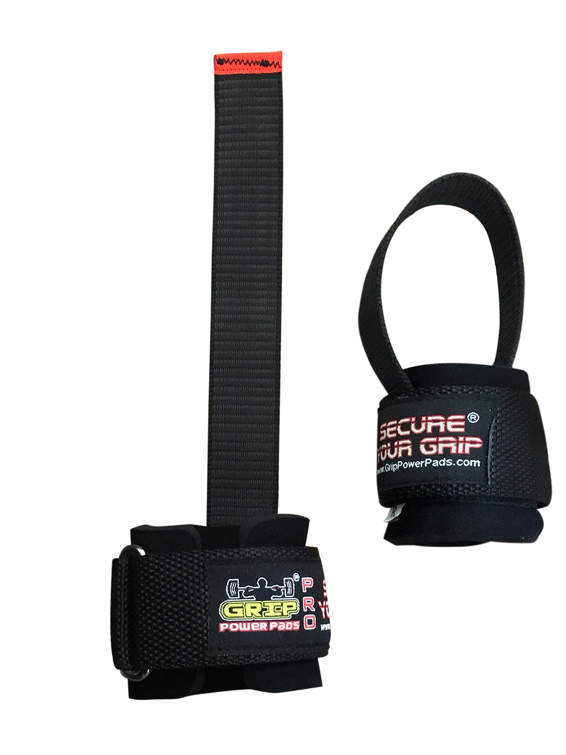 Las mejores correas de levantamiento de peso, acolchadas de neopreno, 1 par de muñequeras y correas de sujeción de goma con revestimiento de algodón de goma en un lado, Rubber Side Face The Bar