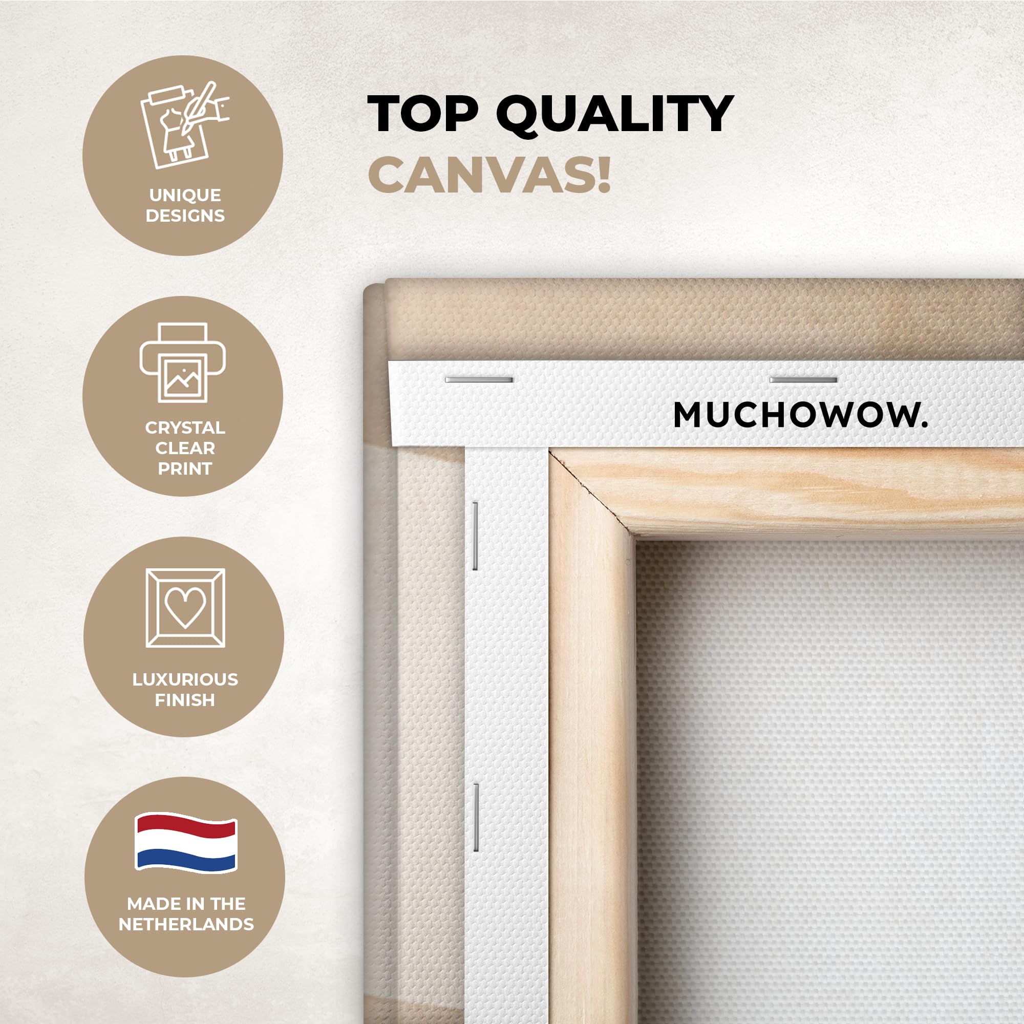 MuchoWow© Quadri Grandi Dimensioni 120x80 cm Quadretti Da Parete Quadro Moderno Camera Da Letto Stampa Foto Su Tela Soggiorno Cornice Decorazioni Forme - GialloOro - Astratto