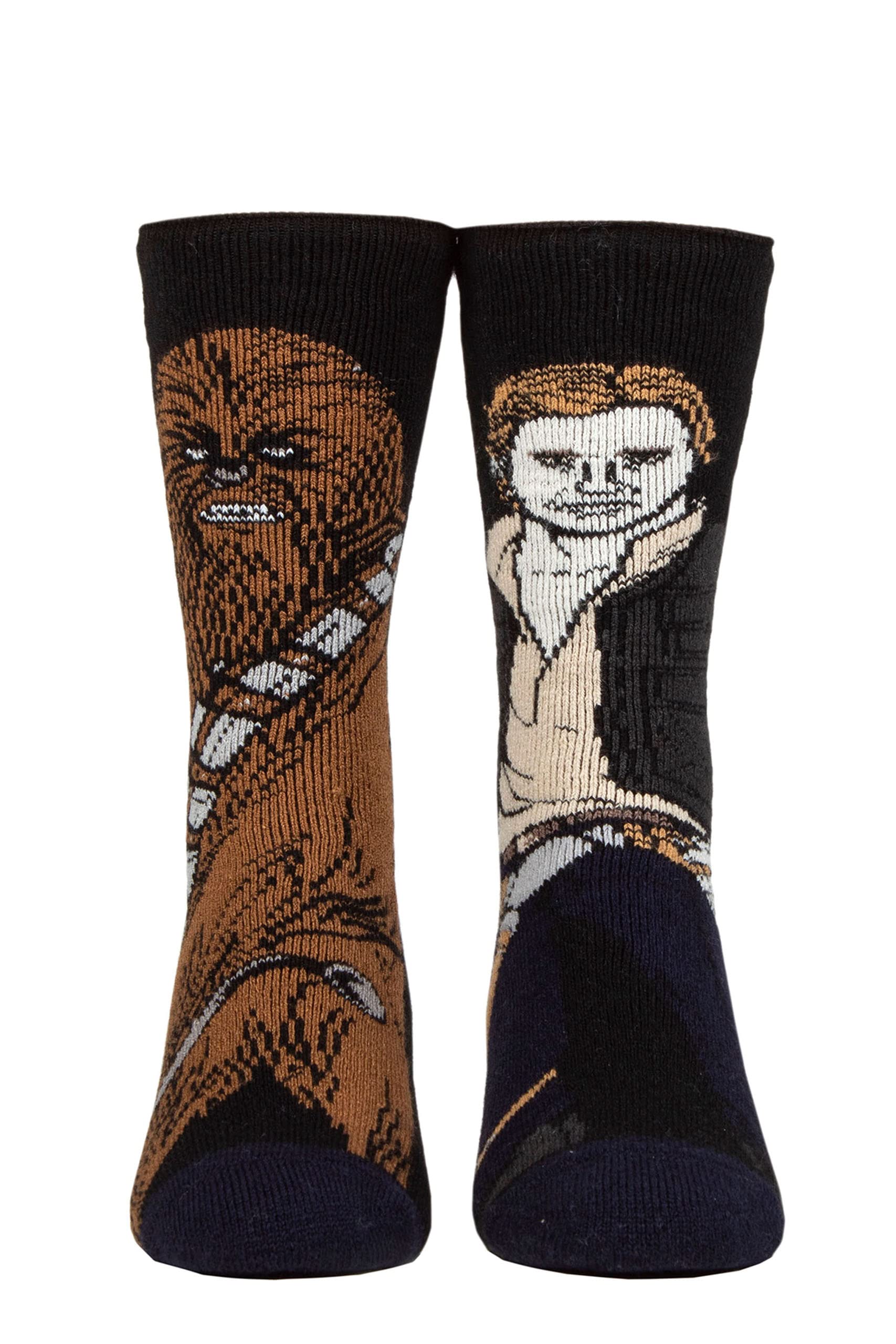 HEAT HOLDERS SOCKSHOP Kids Disney Star Wars 1.6 TOG Lite Chewie and Han Thermal Socks Pack of 1 Black 12.5-3.5