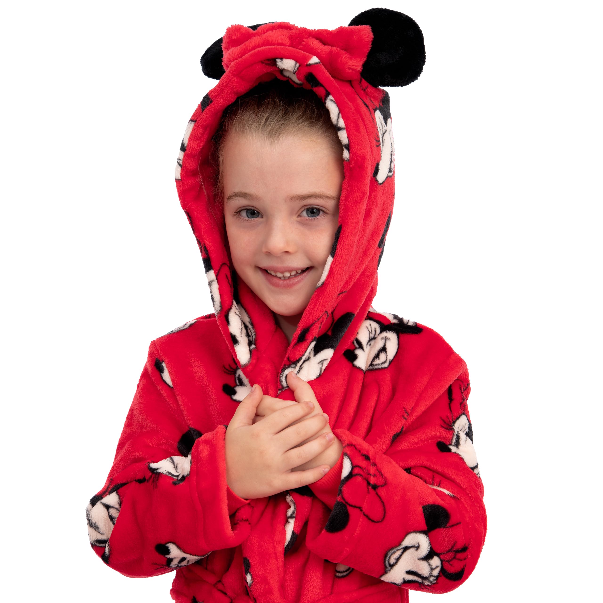 Disney Albornoz Niña Minnie Mouse, Bata Niña Con Orejas 3D, Batin Chica Polar