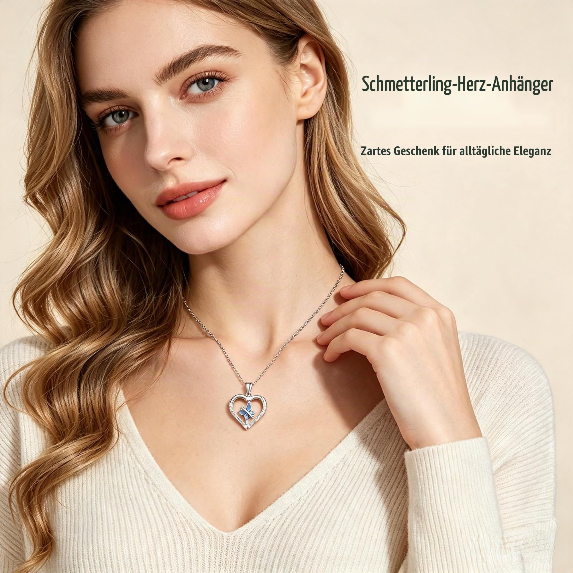 TANGPOET Schmetterling Halskette 925 Sterling Silber Schmetterlings Anhänger Kette Schmuck Geschenk für Frauen Damen Mädchen Kinder