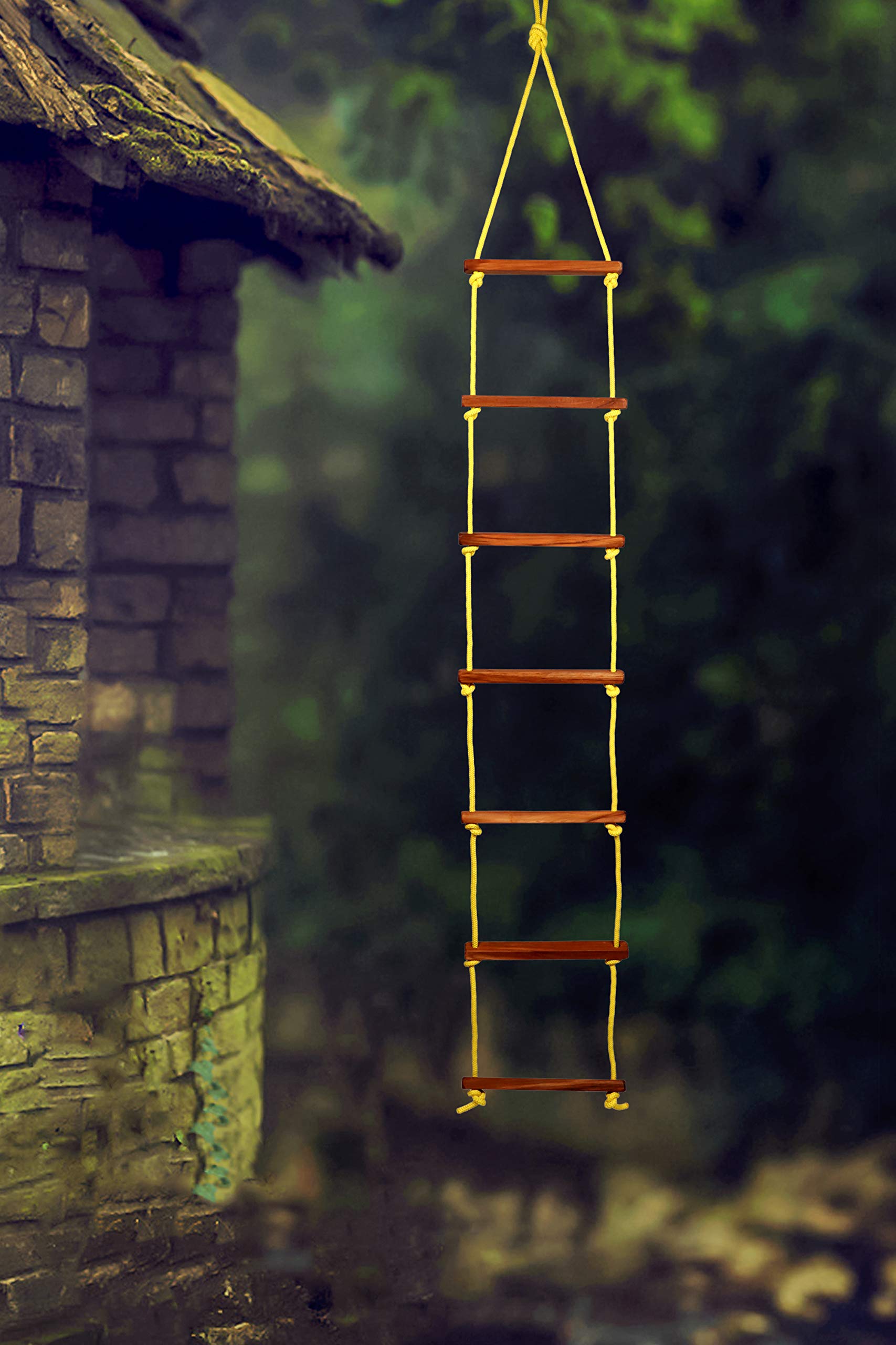Rope Climbing Ladder Indoor/Outdoor for Kids - Kid Ladder for 4 to 10 Years (Yellow) 2