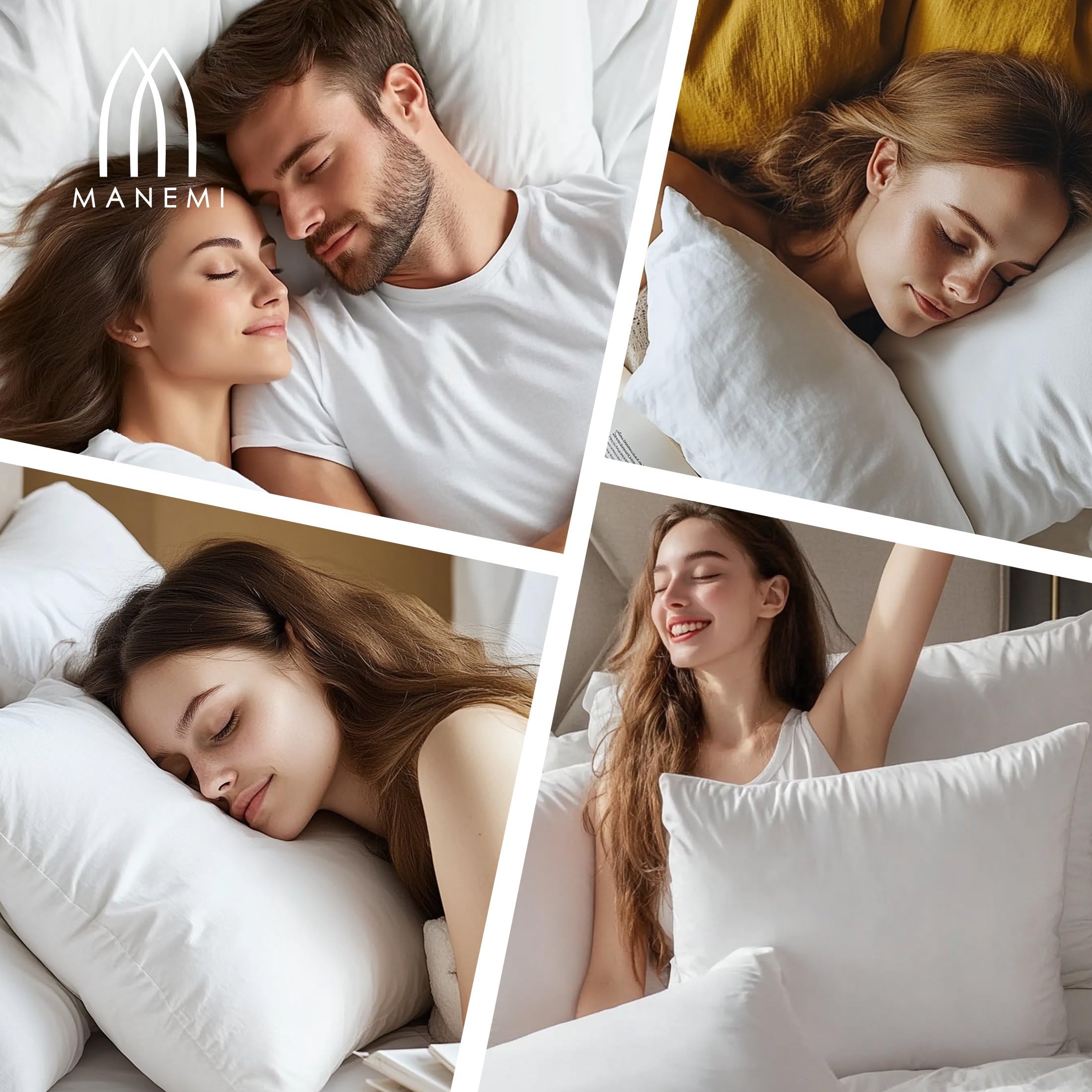 MANEMI Set 2 Almohadas Viscoelástica 40x105cm Transpirable, Relleno de Espuma de Memoria Fragmentada envueltos en Capas de Fibra, Funda de Aloe Vera, Experiencia de Sueño Fresca y Cómoda