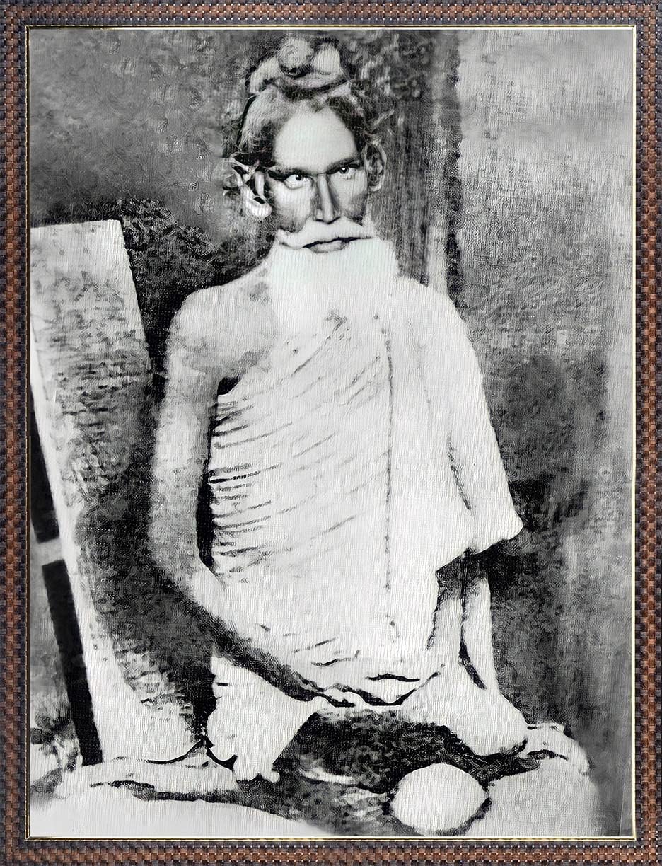 PIPILIKA? Home Decor | UV Laminated | ORIGINAL RARE PHOTO of LOKNATH BABA With Framing | 13.5 inch X 17.5 inch | With 1 Inch Framing | Wall Decor Painting | Art:-198168