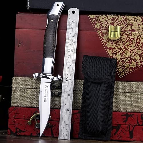 Miniatura 4 de (Cuchillo plegable de caza DeHong, cuchillo de bolsillo plegable, supervivencia de campamento en el desierto y cuchillos de herramientas EDC para