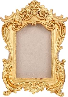 Beavorty Porta-Retrato Vintage Porta-Retrato Estilo Europeu Porta-Retrato Porta-Retrato Elegante Suporte Para Decoração De Mesa De Escritório Em Casa Dourado  