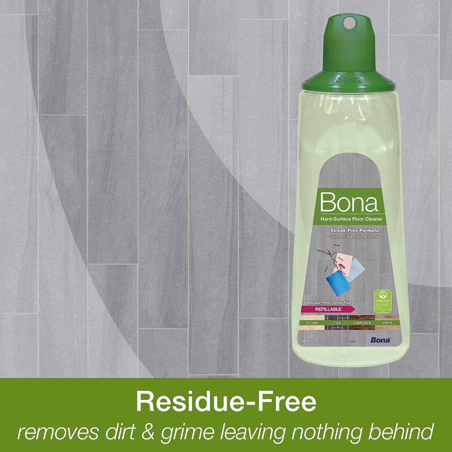 Bona Multi-Surface Hard Floor Cleaner Spray Mop Cartridge-34 fl oz - Unscented-Refillable - Residue-Free Floor Cleaning Solution Spray Mops - Stone, Tile, Laminate, & Vinyl Floors (Pack of 2) image 4