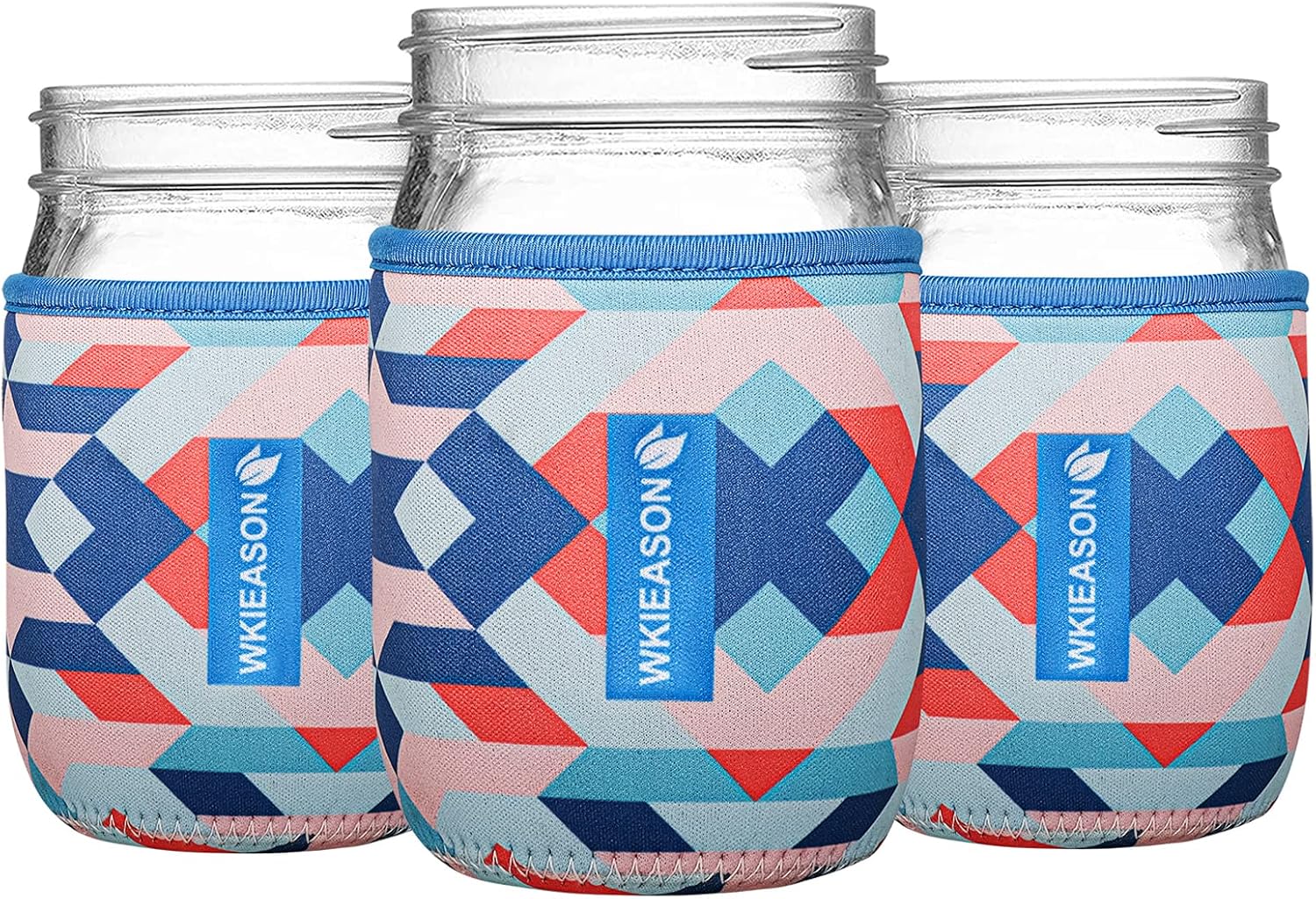 WK Regular Mouth 16oz Mason Jars Neoprene Sleeve Canning Cover for Koozies