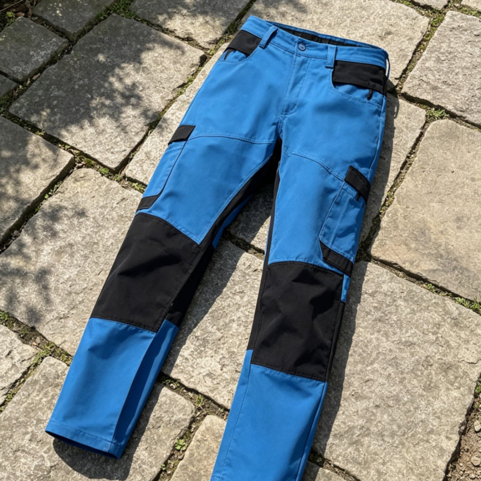 Pantaloni Antitaglio Tasche Multiple Pantaloni Antitaglio Motosega Regolabile Abbigliamento Protettivo per Cantiere, Blu Chiaro 38