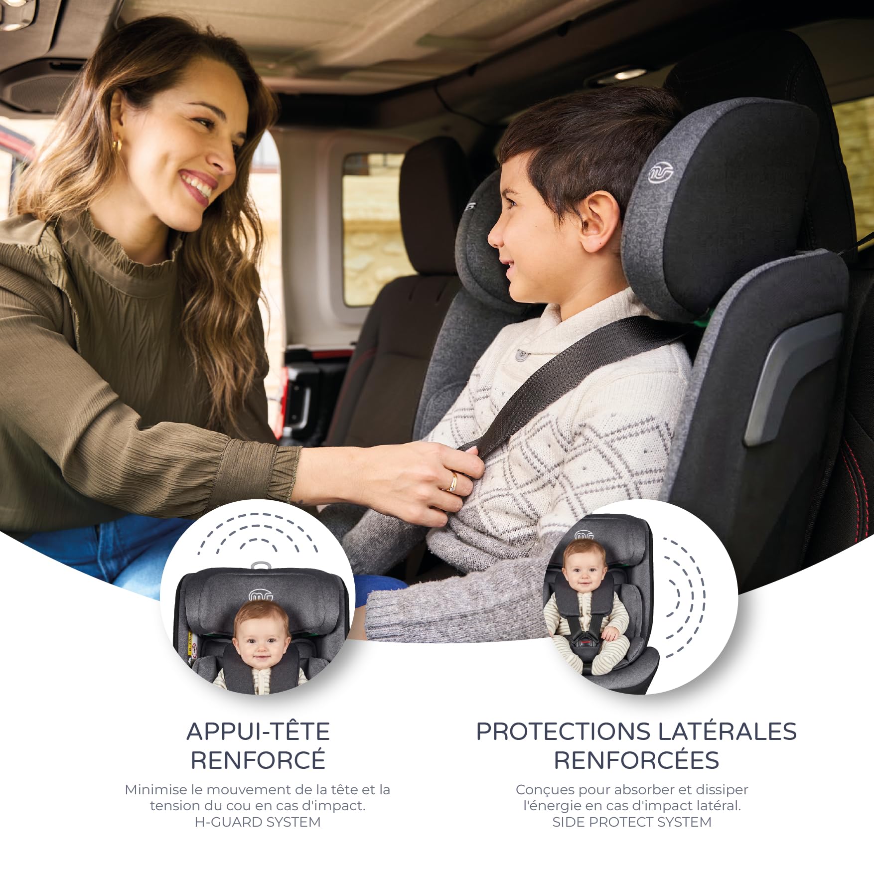 Ms Babyworld BARI I-Size - Silla de Coche Isofix y 1 posición de reclinado, Grupo 1/2/3, 9-36 Kg ó 75-150cms, Normativa R129, Protectores Laterales, Top Tether, Ajustar con una Mano, Easy Grow System