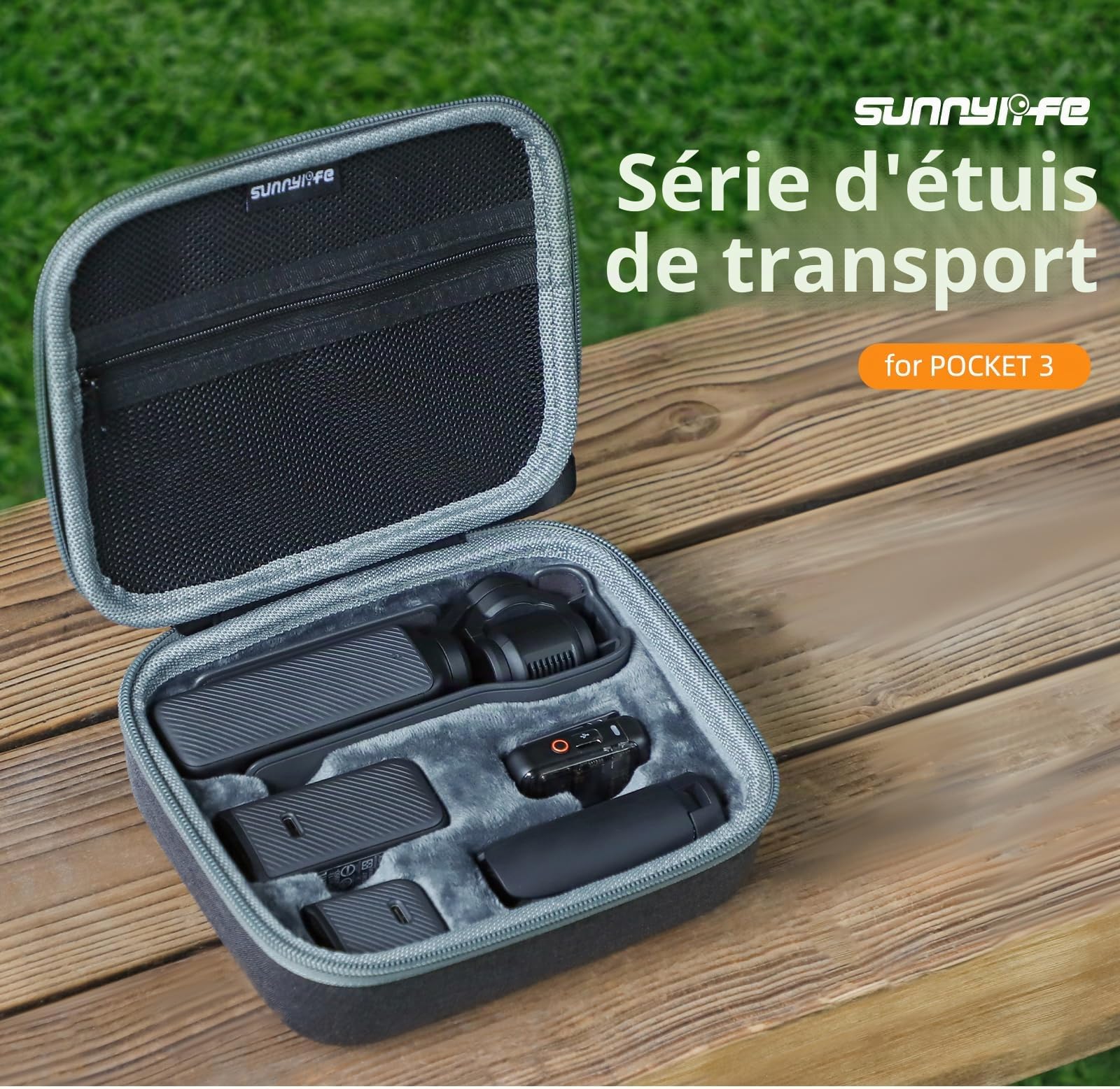 Etui de Transport, Sac de transport pour Osmo Pocket 3 et accessoires, sac de rangement Osmo Pocket 3, sac de rangement polyvalent, accessoires de boîte de protection Pocket 3, Noir