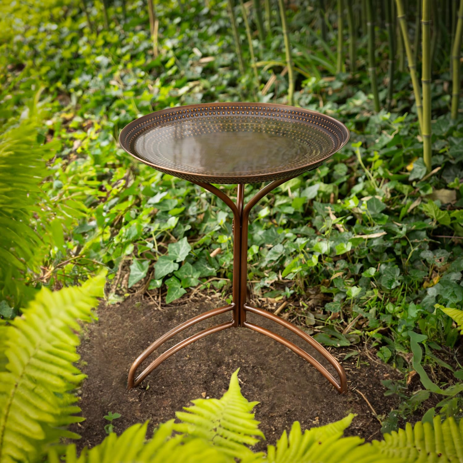 Good Directions BBG20-1 50,8 cm reines Kupfer Tranquility Finish, inklusive faltbarem Ständer, Vogeltränke, Bronze, Schwarz