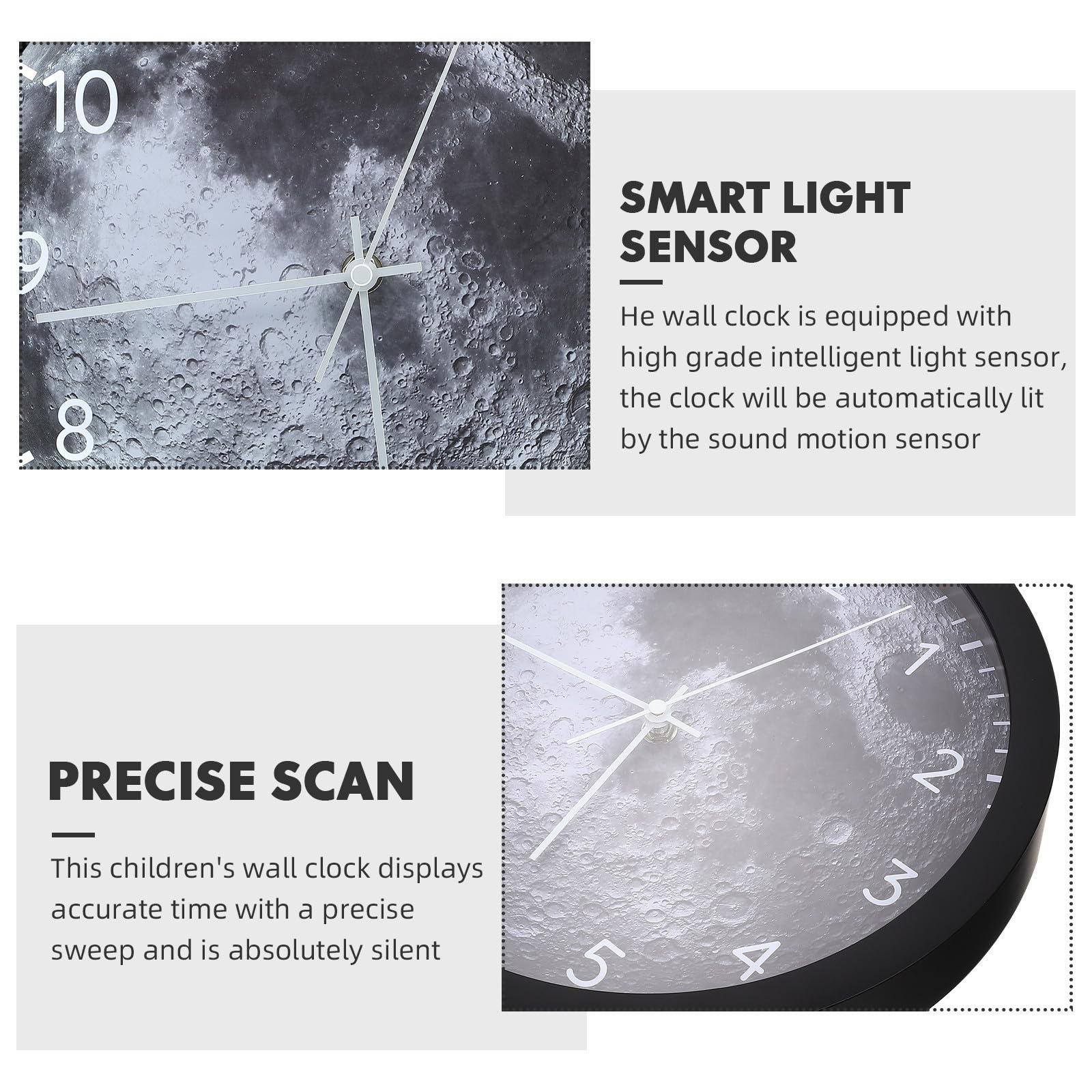 Reloj de Pared Luminoso LED Inteligente Control de Voz para Dormitorio