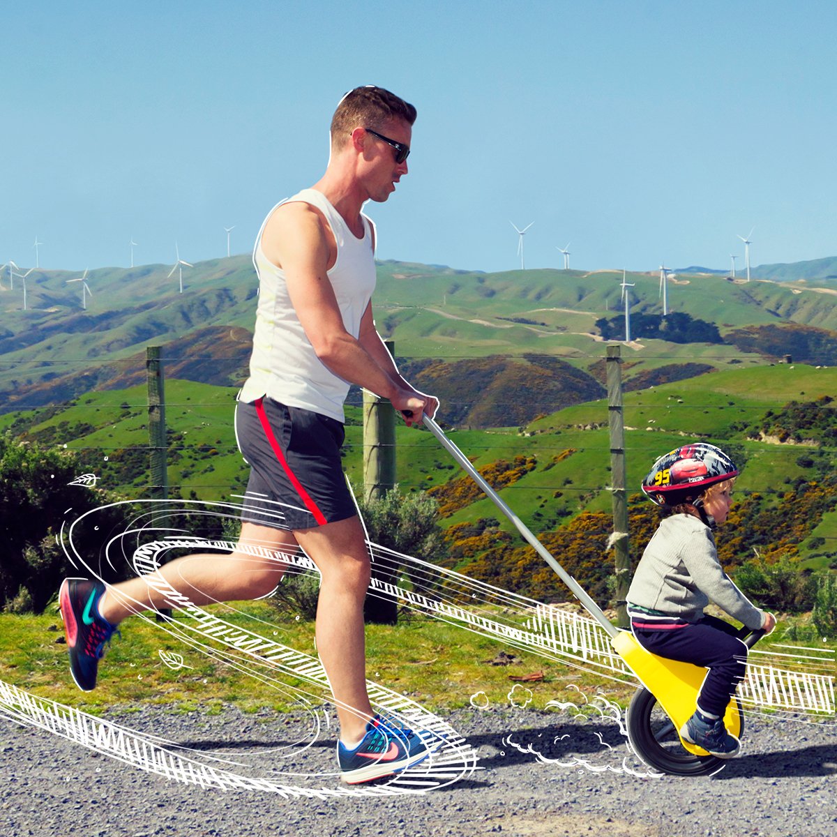 Mountain Buggy Unirider Monocycle avec barre de poussée Jaune