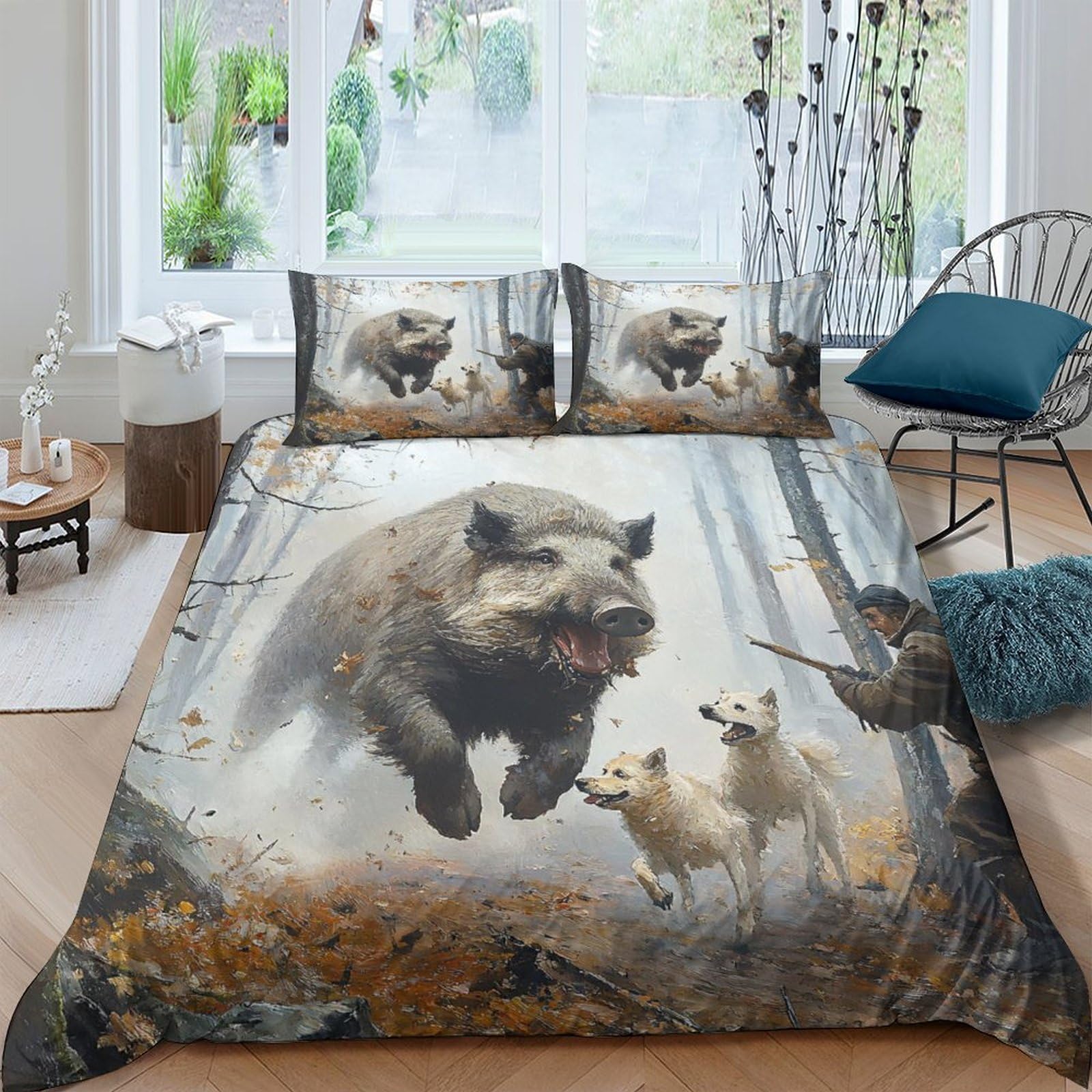 Ctjqhvkz Style-7 3D Printed Forest Raccoon Fitted Sheet Microfiber Animal Scene Bed Cover For Bedroom Guest Room Mattress Decor Single（135X200cm）