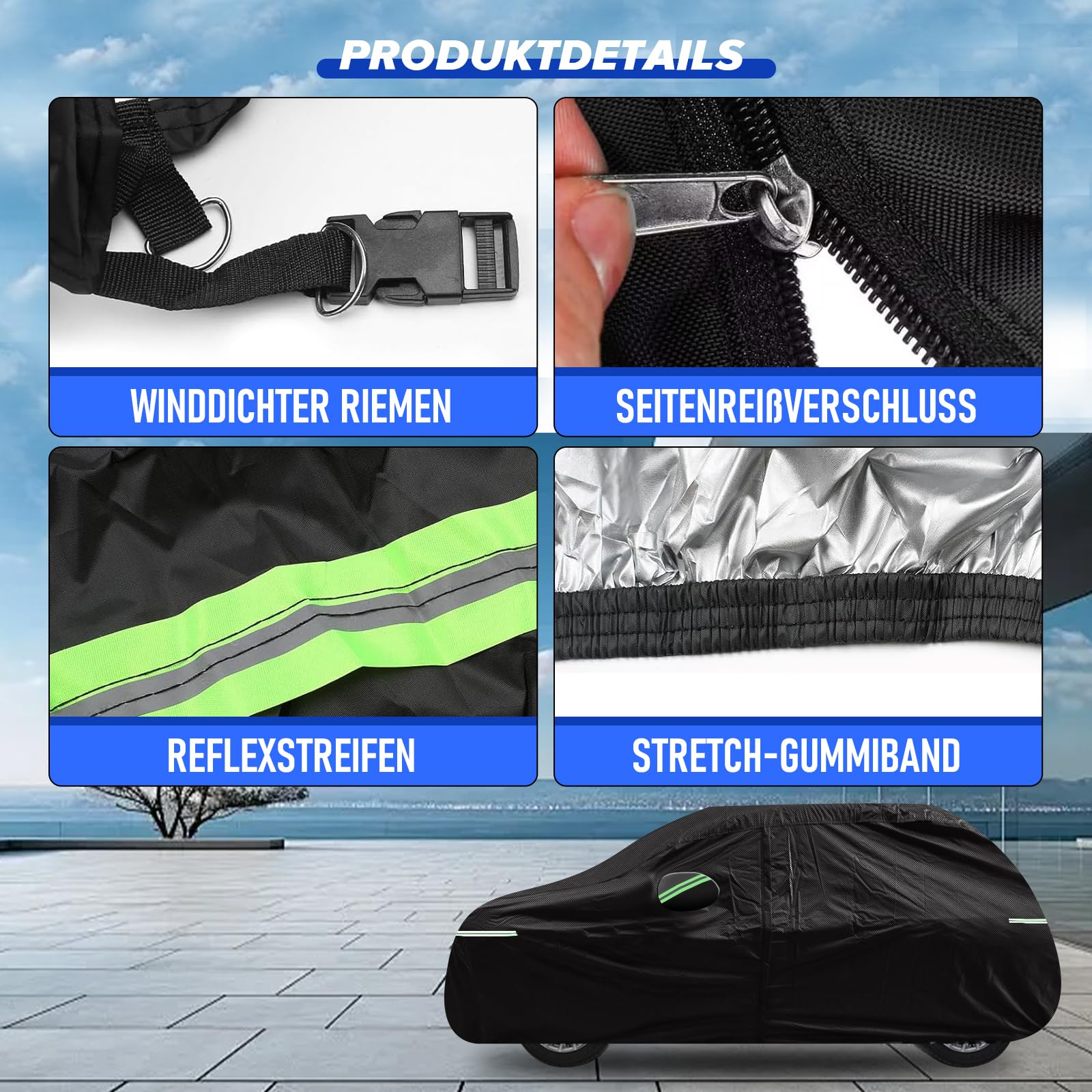 Funda de coche impermeable para Re-Nault Clio 2006-2024, transpirable UV, lluvia, protección contra el polvo, cubierta de coche para Re-Nault Clio, adecuada para invierno y verano