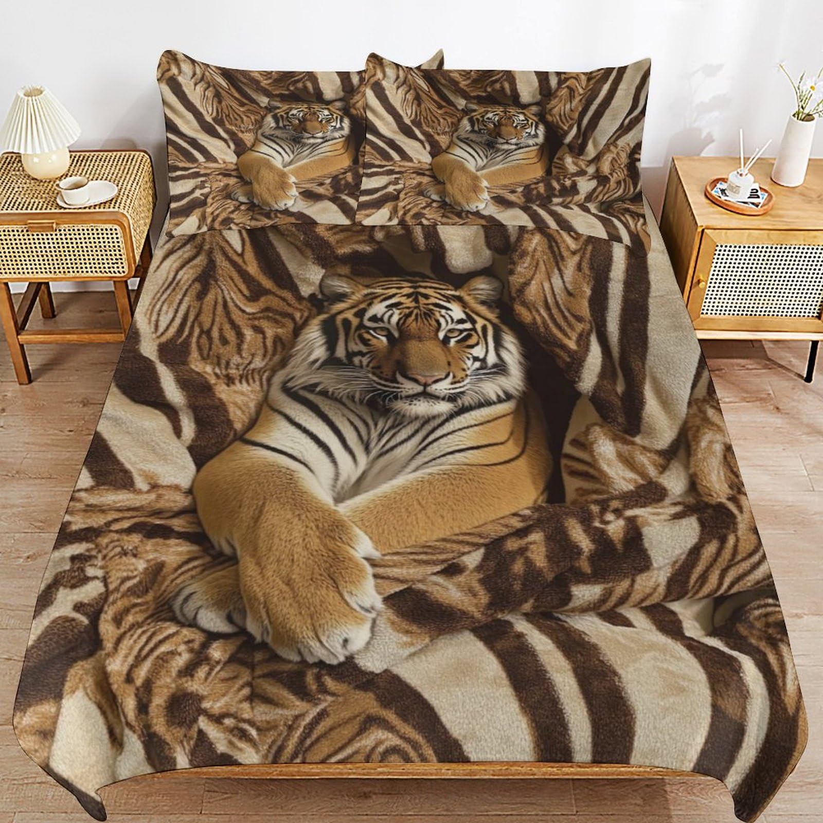 Parure de lit 135x200 Noël Tigerss, le cadeau parfait pour chambre d'enfant