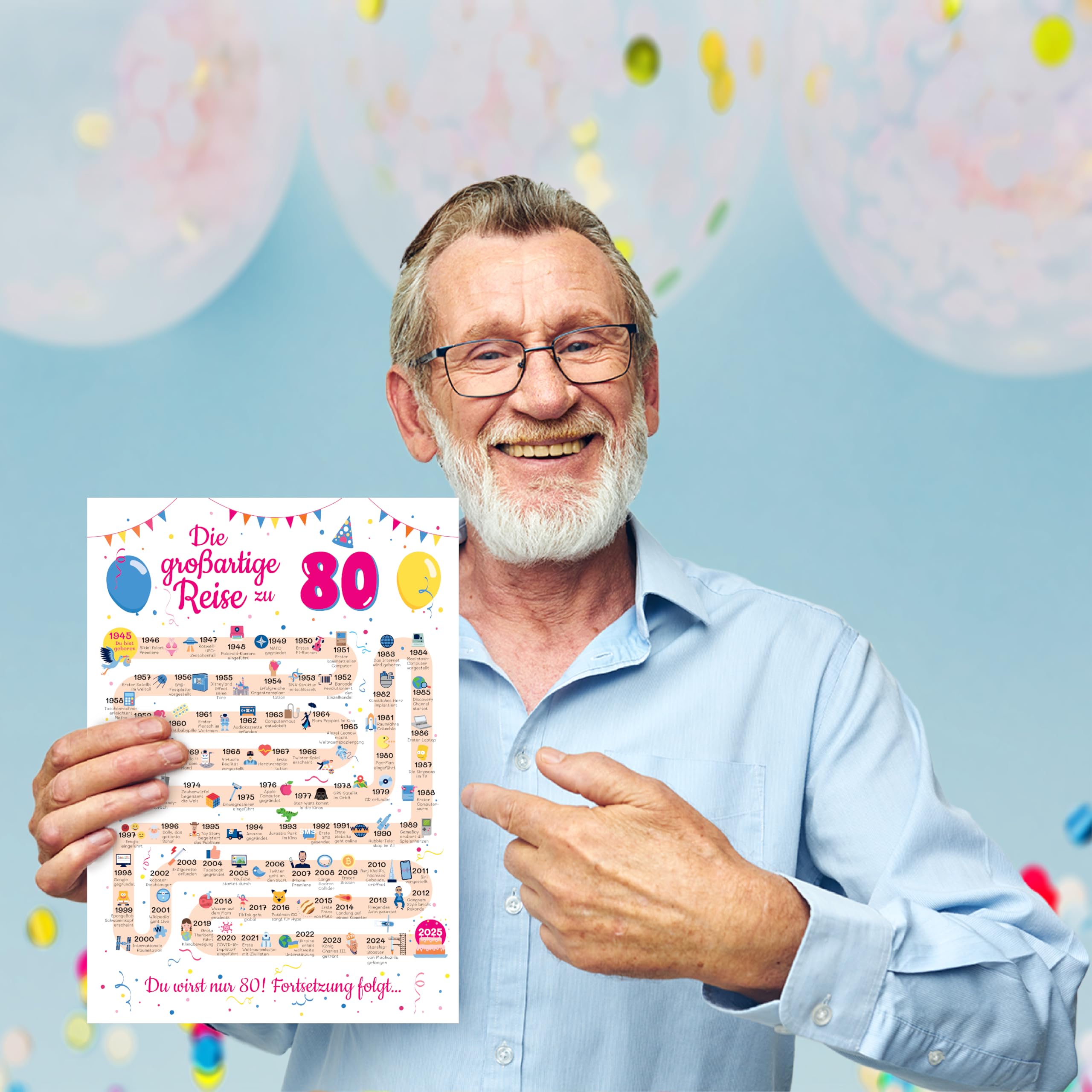 Old English Company Karte Zum 80. Geburtstag Für Männer – Elegantes Blaues & Goldenes Design, 150x150 Mm