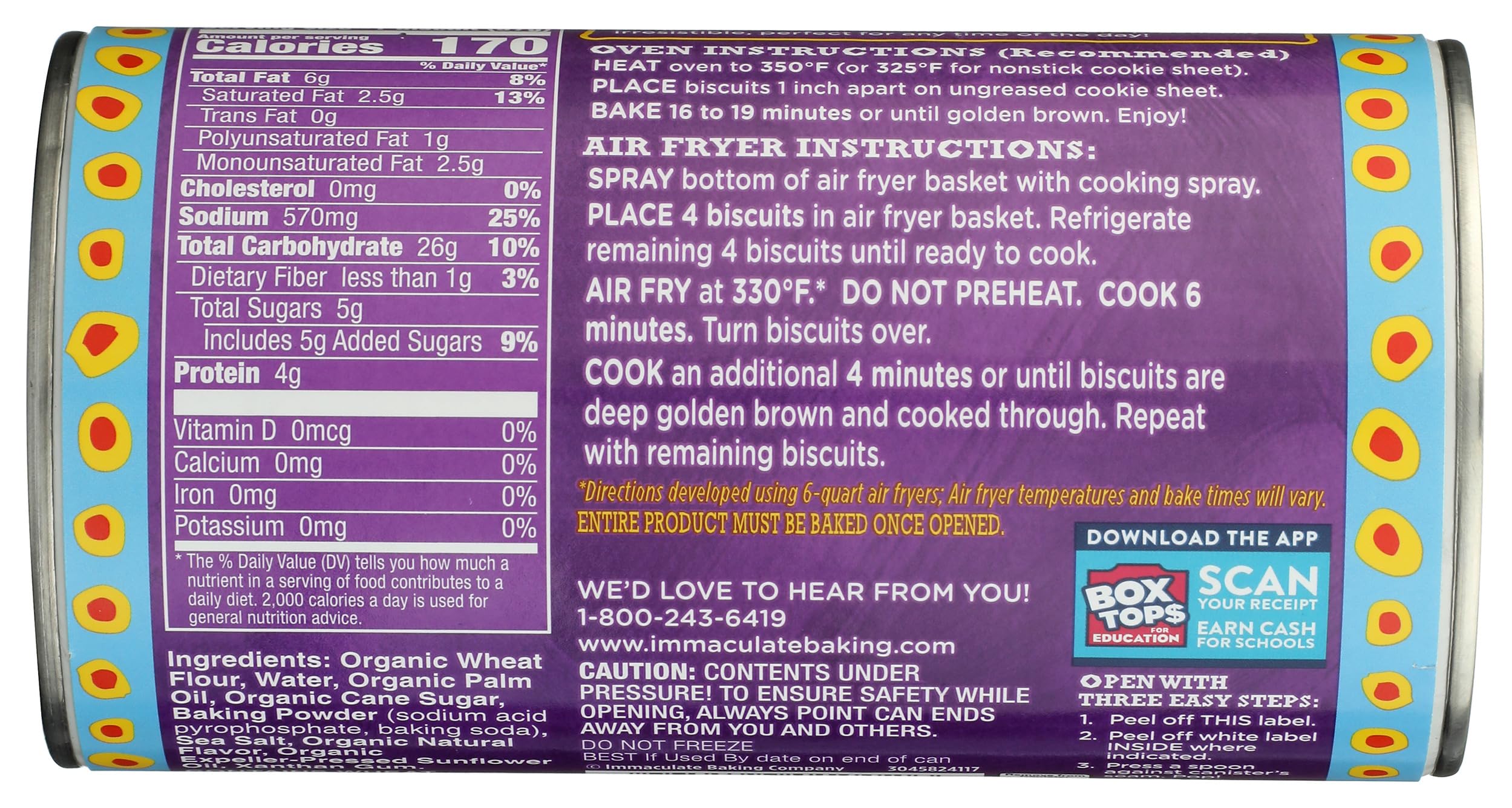 Immaculate Baking Organic Biscuits Ready to Bake Flaky Biscuits 8 Count 16 oz — view 2