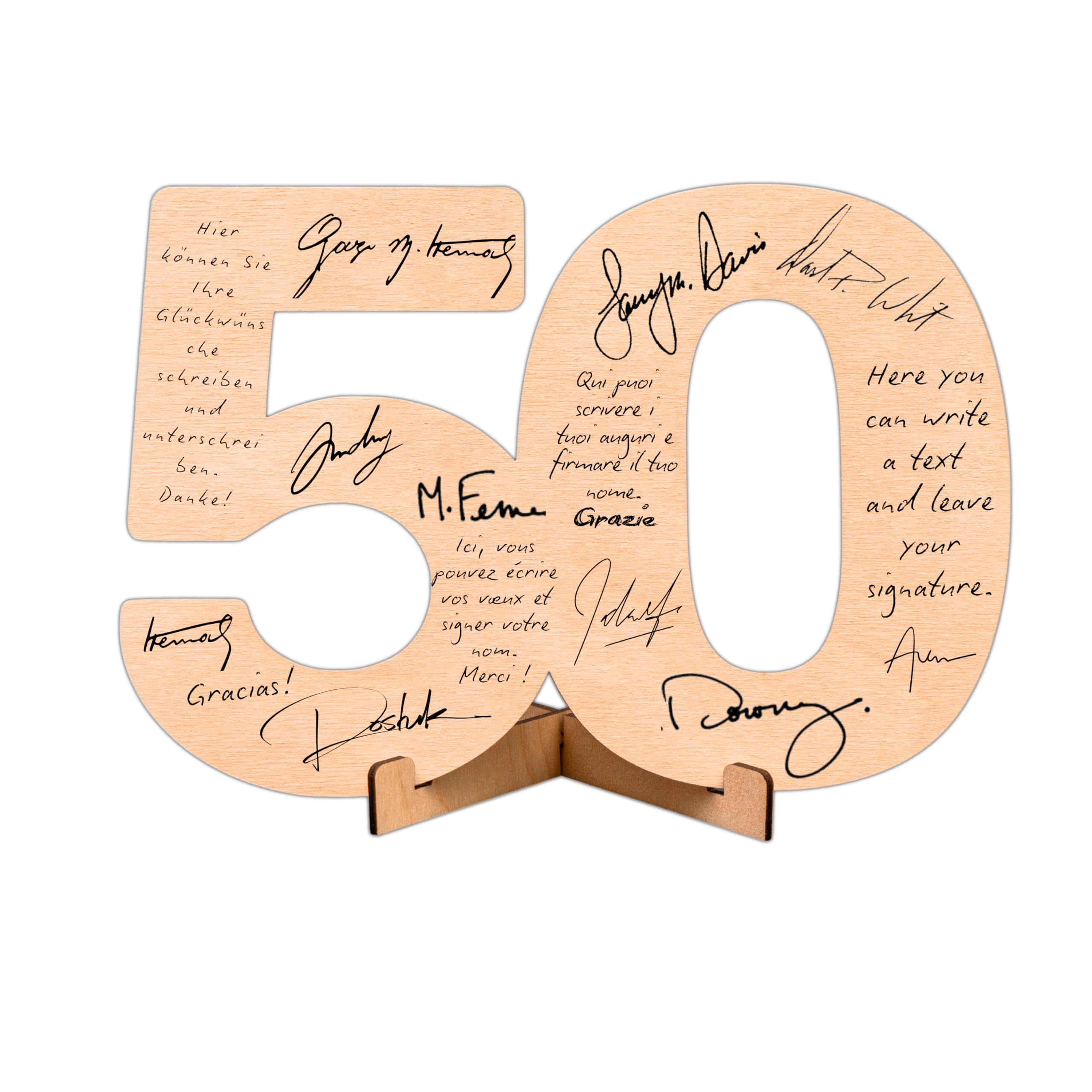 CUBIBOO ART Números Madera 50 Cumpleaños Mujer, Hombre - 50 Aniversario Bodas Oro - Bodas de Oro 50 Aniversario - Tarjeta Cumpleaños Hombre - Regalos 50 Aniversario Boda - Regalos 50 Cumpleaños Mujer
