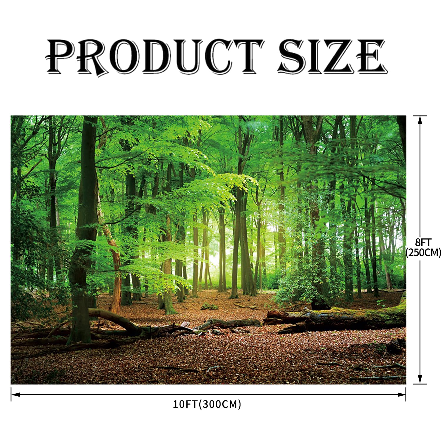 Fond de forêt 3x2.5 m Fond Photo de Camping de Jungle de forêt Verte de Printemps, Fond boîte Photo Vinyle pour fête à thème de forêt de fête de bébé