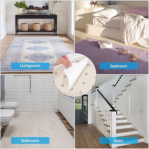 Miniatura 5 de 16 pinzas de alfombra, lavables para alfombras, antideslizantes, almohadillas de cinta de doble cara para suelos de madera dura