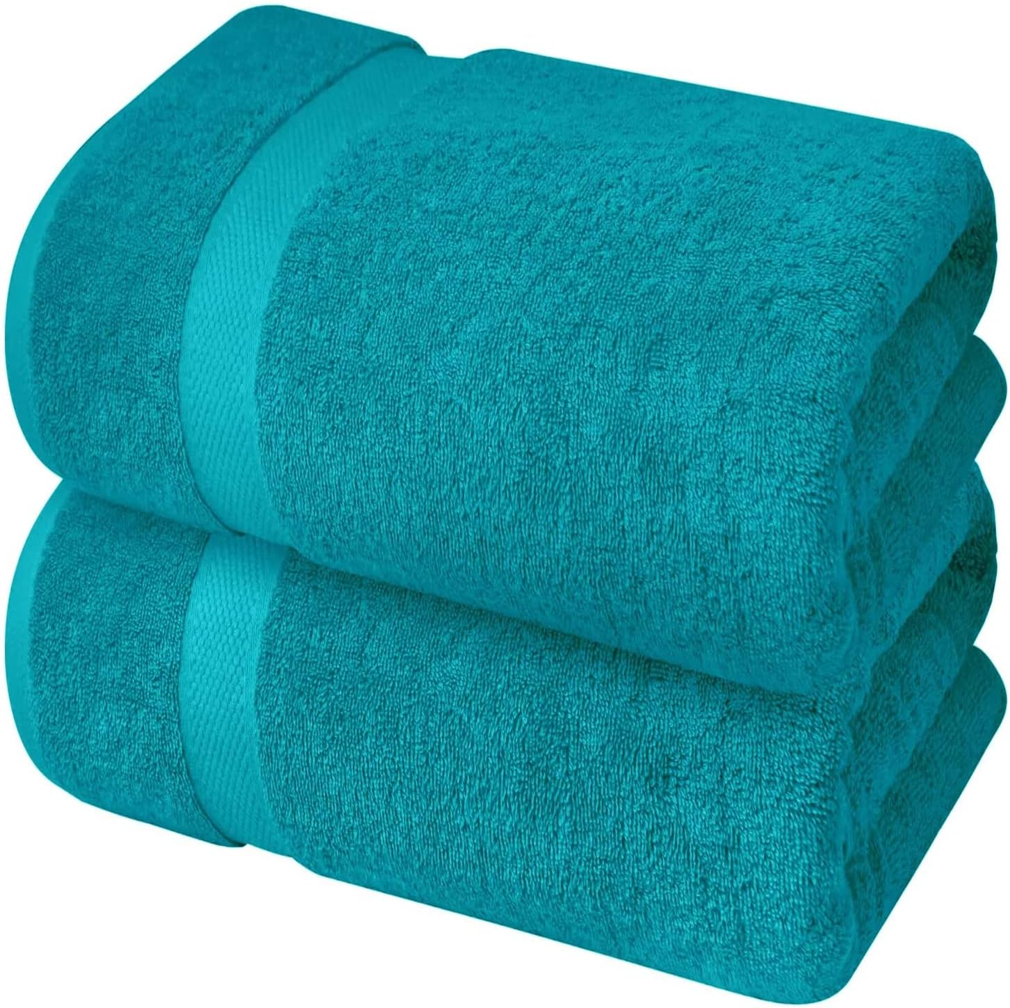 Premium Teal Bath Sheets Pack of 2, 35x70 Inches Large Bath Sheet Towel 100