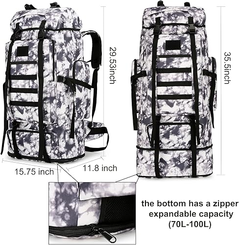 Miniatura 4 de Mochila de senderismo para hombres 70L100L, mochila militar Molle 3 días paquete de asalto para escalada