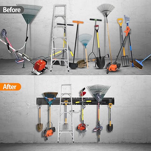 Miniatura 7 de Ganchos de garaje paquete de 2 ganchos de almacenamiento de garaje resistentes organizador de herramientas de acero para montaje en pared ganchos de