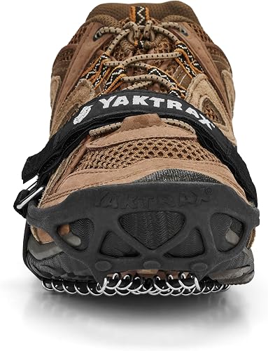 Yaktrax Pro Heavy Duty Traction Hiking Cleats, Durable Rubber Strap & Strong 1.4mm Stainless Steel Coils, Provides Traction In Ice & Snow, Black, Large, EU Shoe Size 44-46 - 2