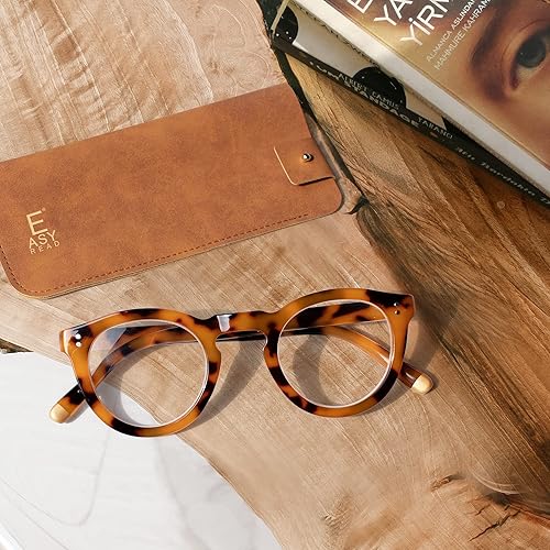 Miniatura 6 de EASY READ Lentes de lectura redondos retro con bloqueo de luz azul para mujer, anti rayos UV, lentes de computadora para mujer