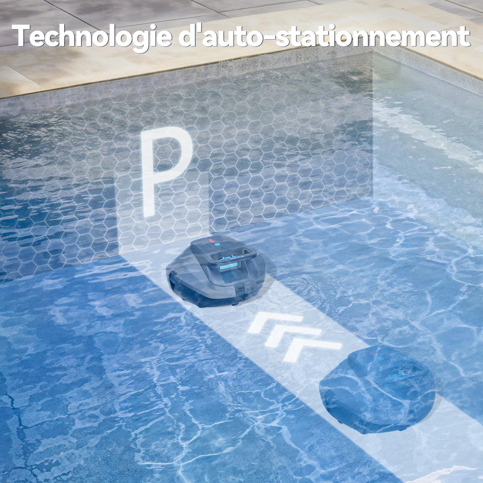 (Upgrade 2026) Pondee X1 Robot Piscine sans Fil, Aspirateur Piscine Hors Sol avec 120 Min Autonomie, Stationnement Automatique, Recharge Rapide 2,5h, pour Piscines Hors-Sol et Enterrées jusqu'à 80 m²