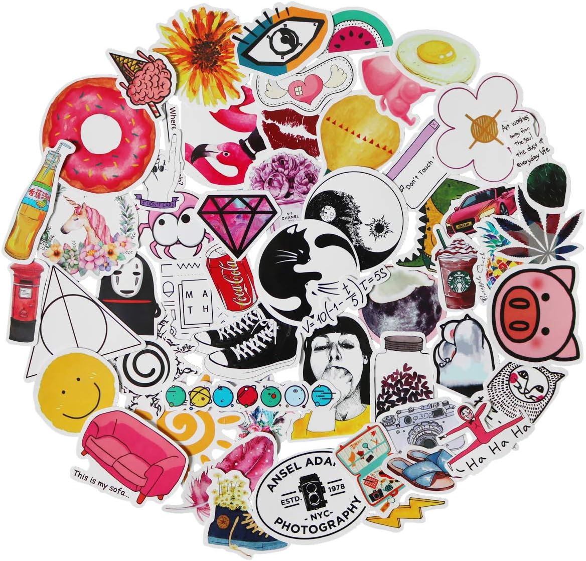 Amazon.com: 50PCS Super Cool Cute Pink Girl Stickers for Laptop ...