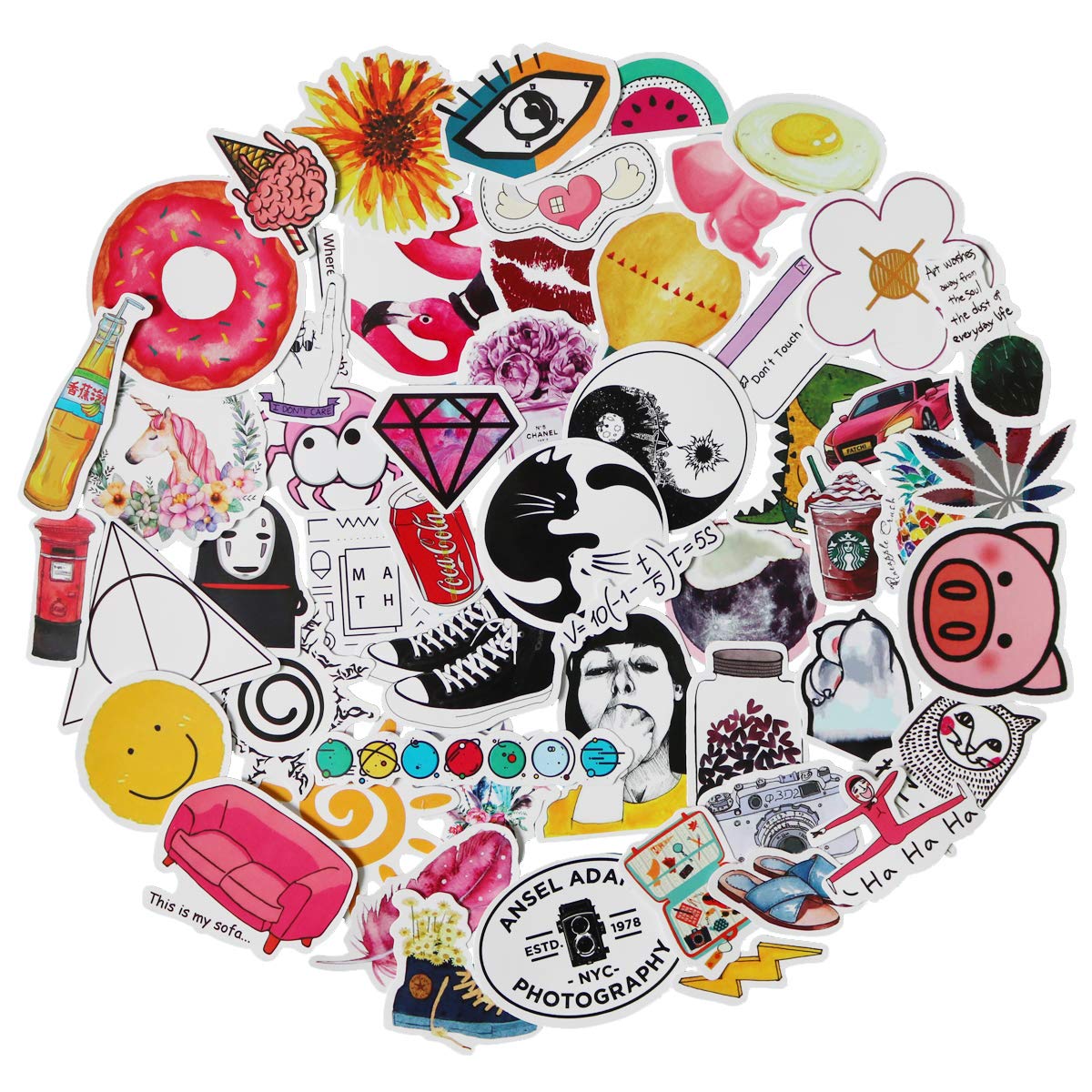 50PCS Super Cool Cute Pink Girl Stickers for Laptop Computers, Phone ...