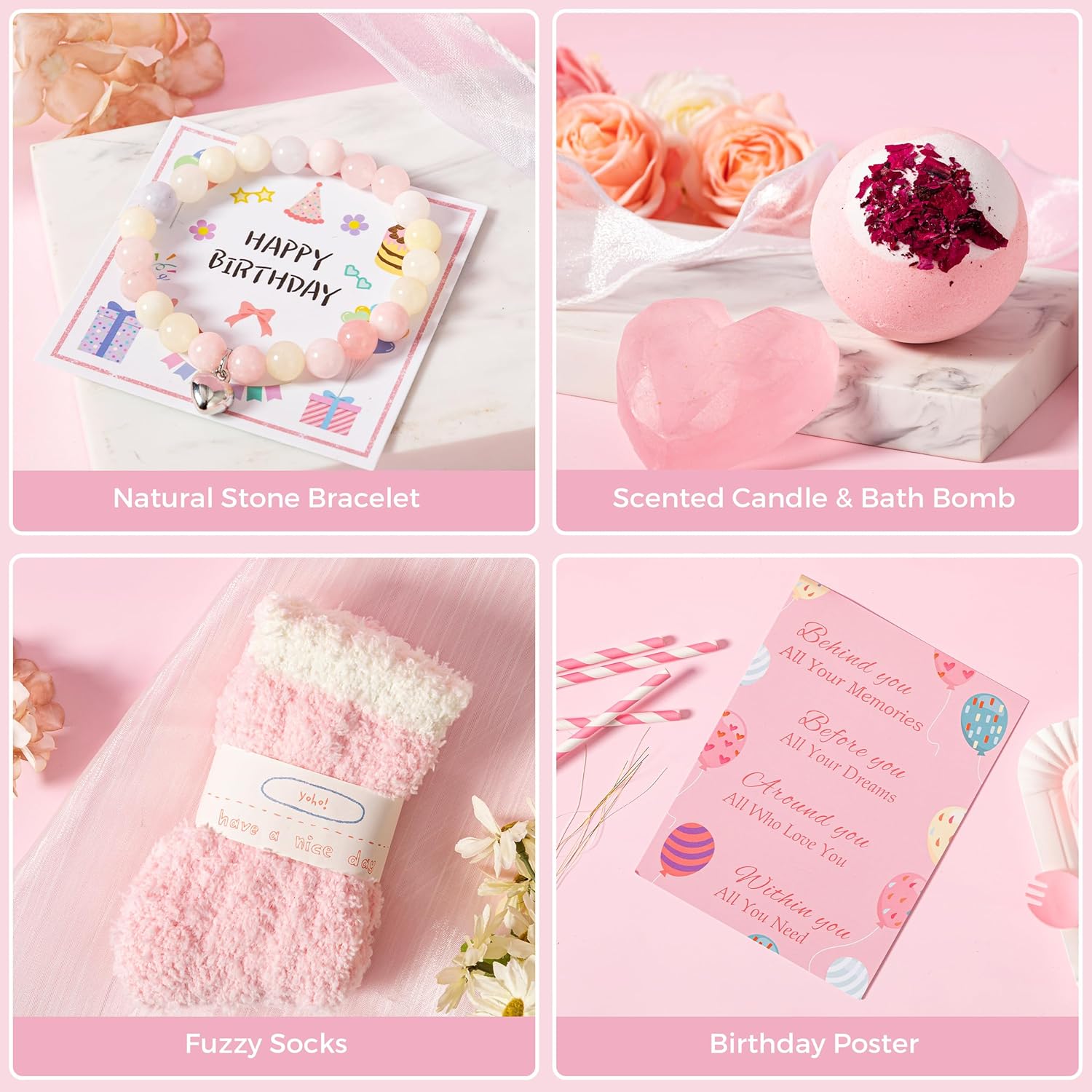 Birthday Gifts Basket for Women,Happy Birthday Gift Ideas Box for Her,Unique Birthday Gifts Self Care Package Relaxation Spa Bath Set,Funny Christmas Gifts Present for Mom Sister Friends Wife Aunt - Image 7