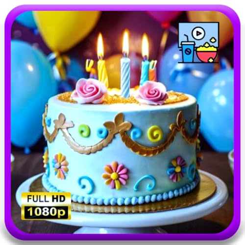 Birthday Fiesta Glow 4K Screensaver: Colorful Balloons, Party Glow & Fire TV Celebration Timer