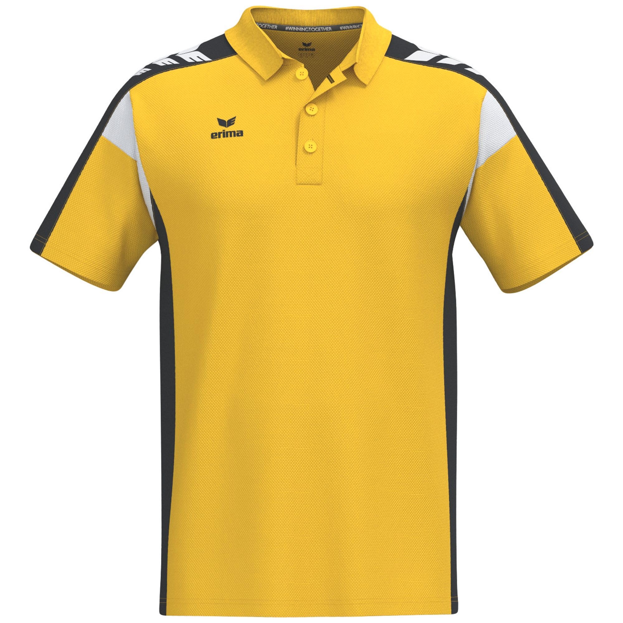 Erima Unisex Celebrate 125 Performance Polo Shirt (1112511), Yellow/Black, 3XL