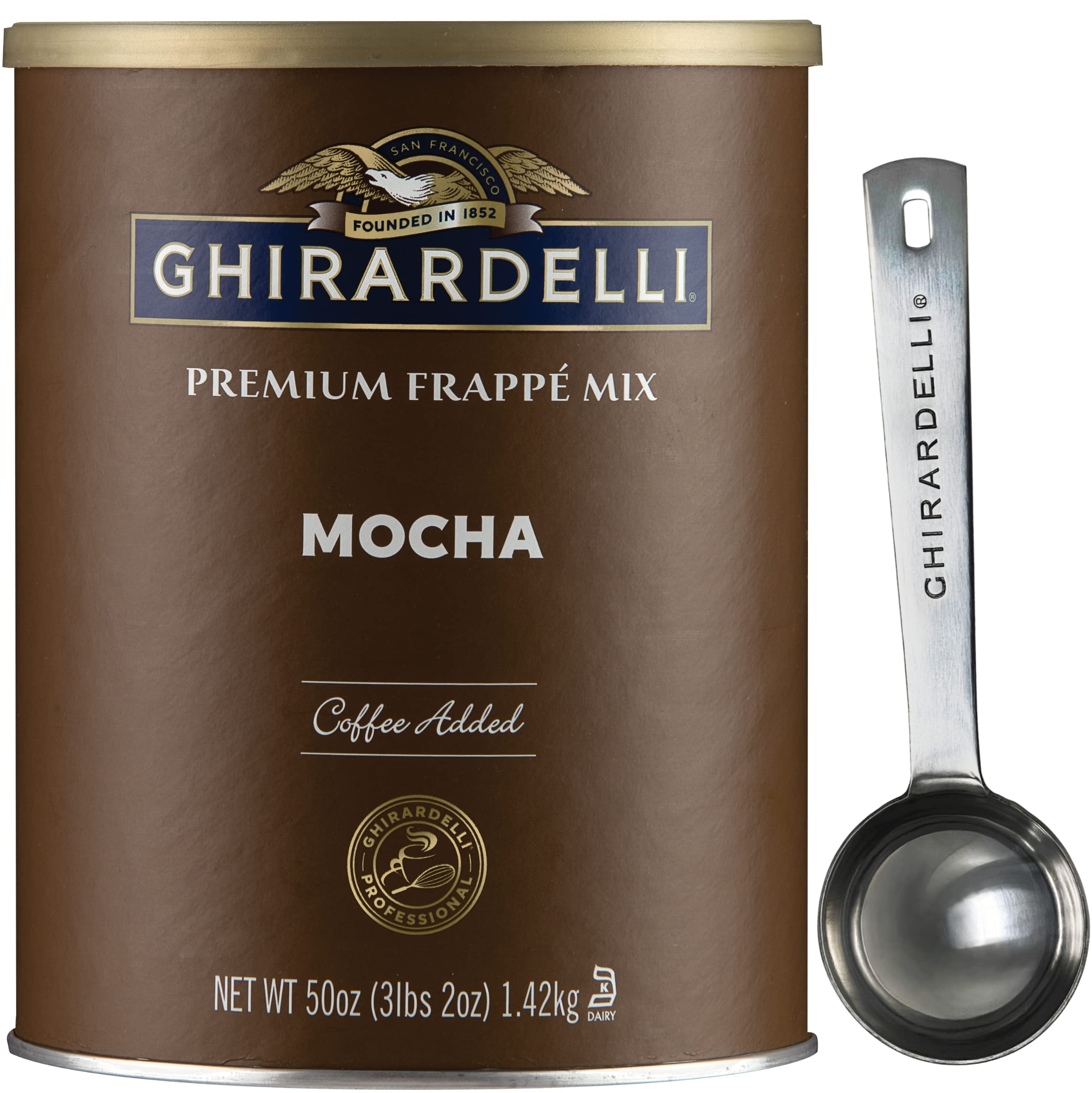 Ghirardelli - Mocha Premium Frappé 3.12 lbs - with Exclusive 1.5 Tbsp Measuring Spoon