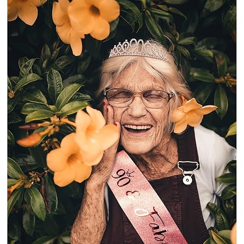 Miniatura 196 de CIEHER Juego de corona de cumpleaños 50 + banda de 50 y fabulosa banda + pin de perlas, tiara, regalos de 50, decoraciones para mujeres amigas