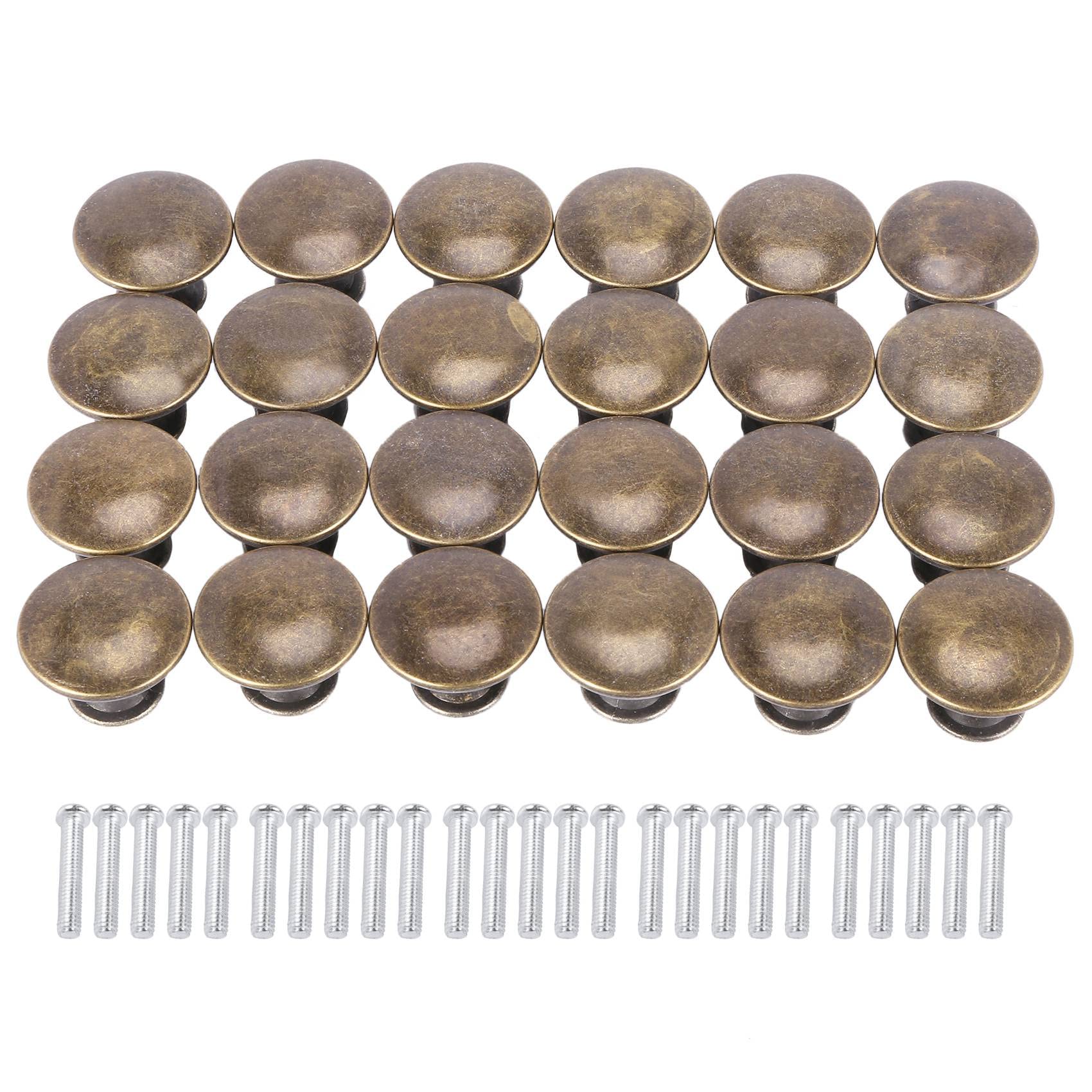 Sankaka 25PCS Vintage Door Drawer Knobs 30mm Antique Kitchen Cabinet Cupboard Handles, for Dresser and Cabinet, Old Bronze