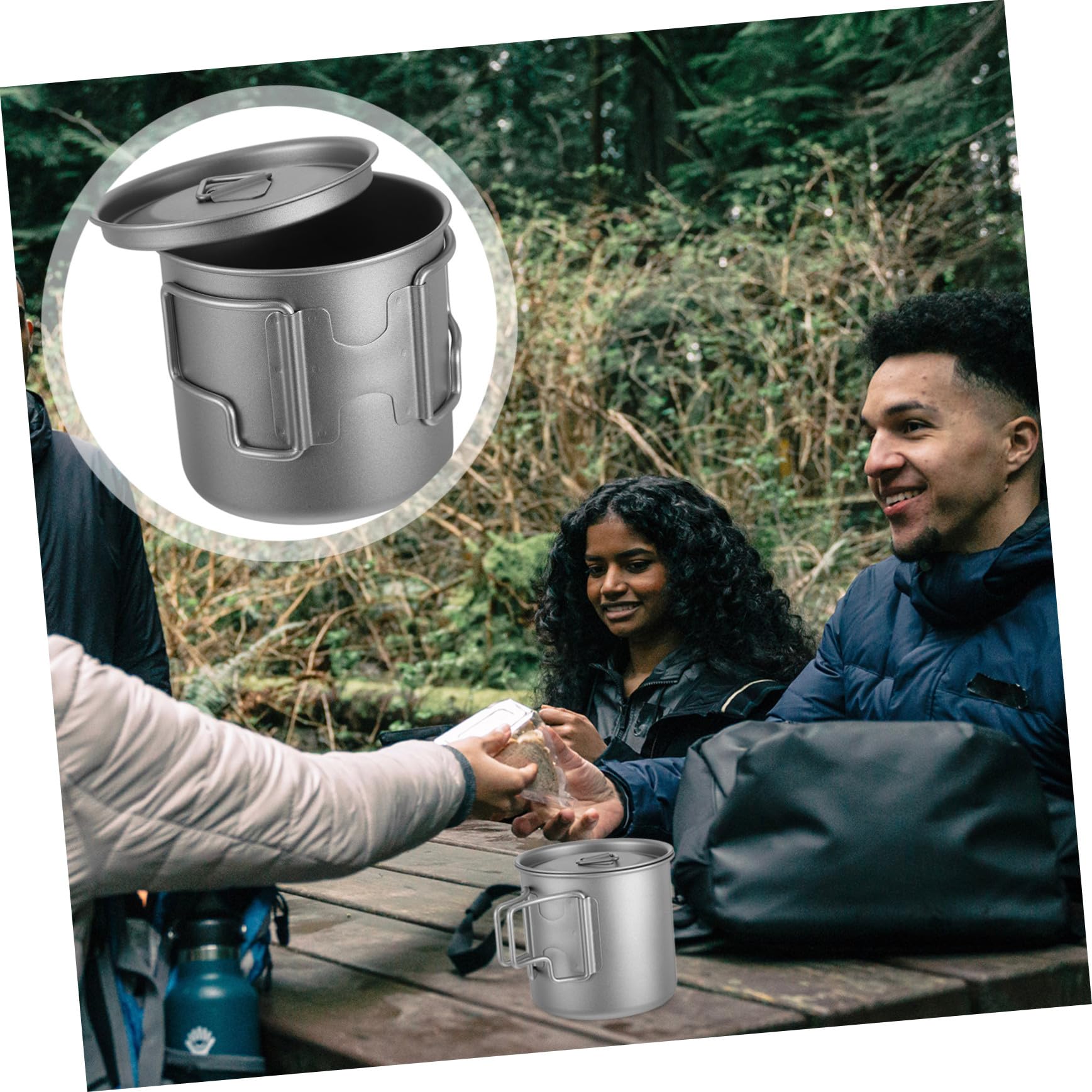 Faltbarer Campingbecher Aus Titan Mit Deckel Wiederverwendbarer Titanbecher Für Outdoor-aktivitäten Wandern Und Reisen