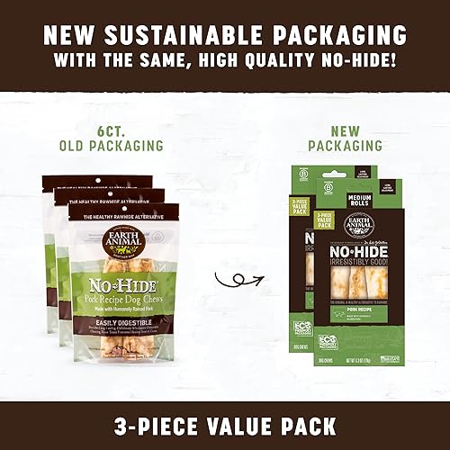 Miniatura 47 de Earth Animal No Hide - Palitos masticables para perros con sabor a mantequilla de maní medio, sin cuero crudo, de larga duración, golosinas