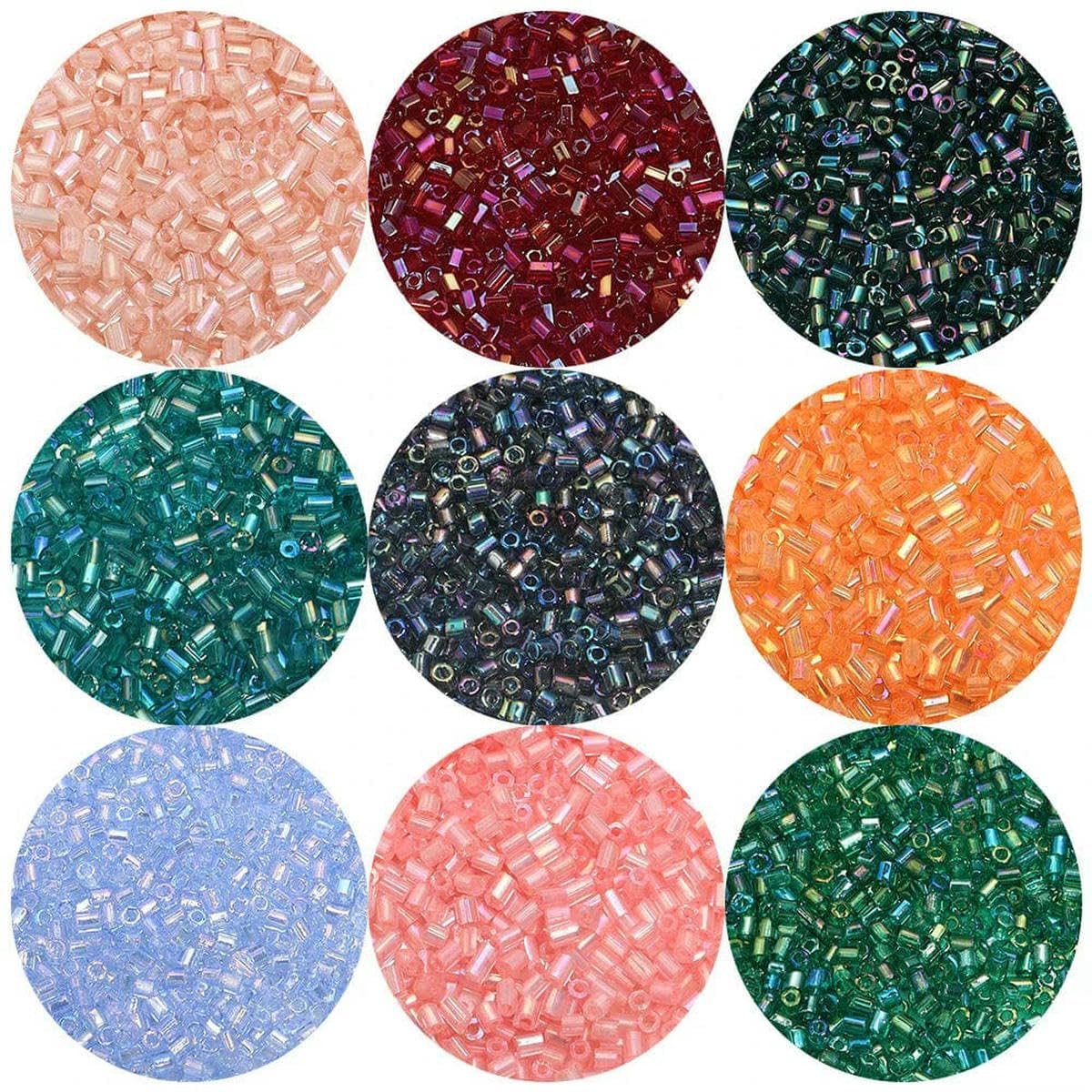 Koraliki szklane, Przekładka, 1100-5000 szt. 2mm AB kształt koloru koraliki do wyrobu biżuterii luźna bransoletka DIY naszyjnik(Lake Green,2mm 5000pcs bagged)