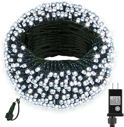 Miniatura 12 de 200 luces LED de Navidad de 66 pies, luces de Navidad parpadeantes con 8 modos y temporizador, luces de árbol de Navidad impermeables al aire libre