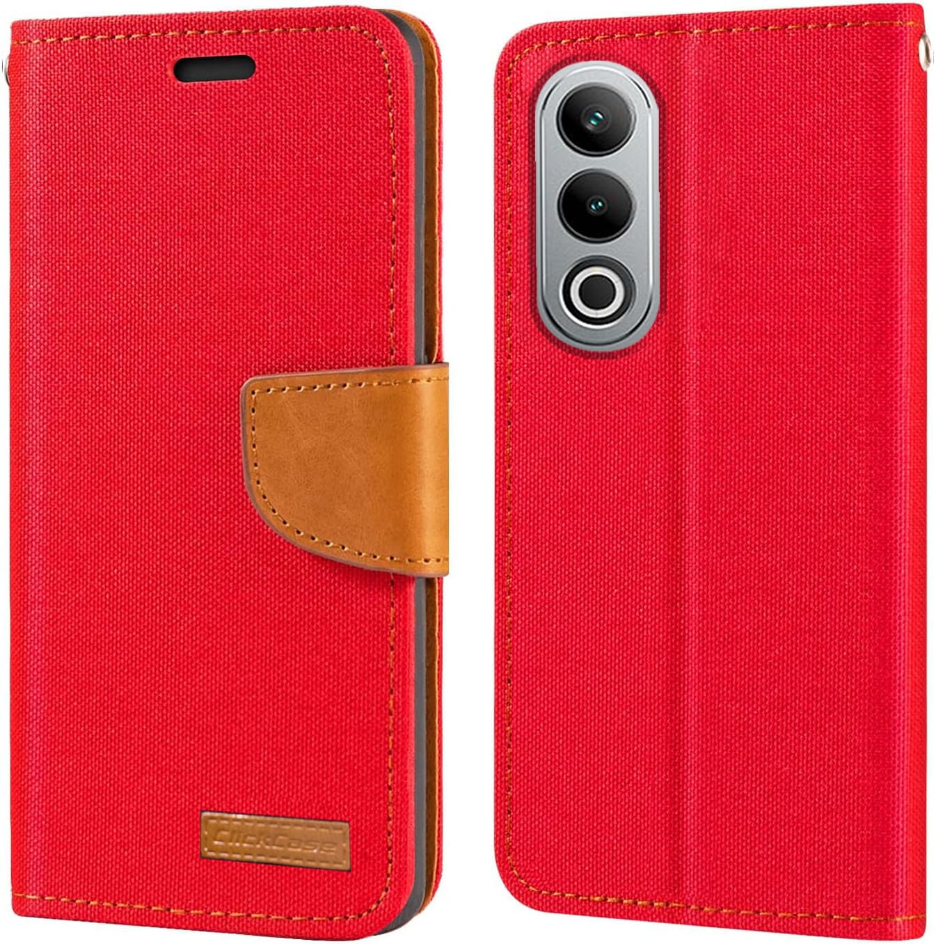 ClickCase Canvas Series for OnePlus Nord CE4 5G Cloth & Pu Leather Wallet Flip Case Kick Stand Magnetic Closure Flip Cover for OnePlus Nord CE4 5G (Red) (B0D1RBHFV2) Amazon Price History, Amazon Price Tracker