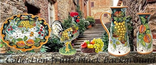 Miniatura 3 de CERAMICHE D'ARTE PARRINI - Juego de arte de cerámica italiana, azulejos decorativos, cerámica, fruta, 4 estaciones, pintura pintada a mano fabricada